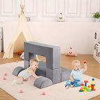 Divano Modulare per Bambini, Divano da Gioco in Schiuma per Bambini e Bambine con Cuscini Rimovibili, Divano Morbido Convertibile per Camera da Letto o Sala Giochi