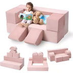 Divano Modulare per Bambini, Divano da Gioco in Schiuma per Bambini e Bambine con Cuscini Rimovibili, Divano Morbido Convertibile per Camera da Letto o Sala Giochi