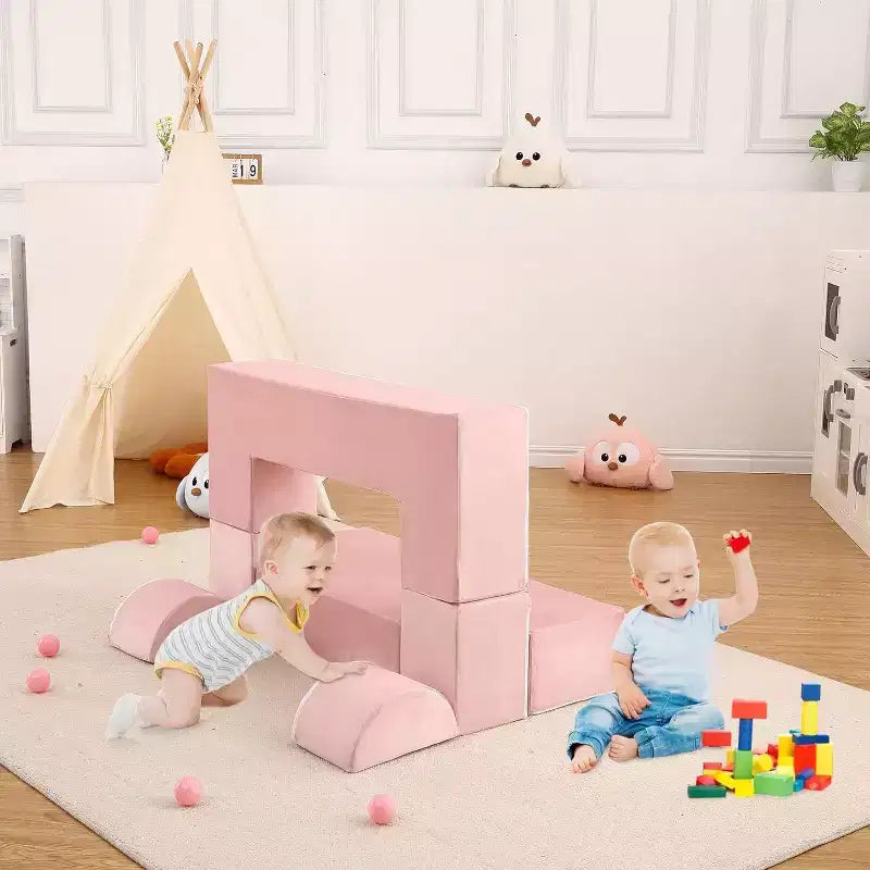 Divano Modulare per Bambini, Divano da Gioco in Schiuma per Bambini e Bambine con Cuscini Rimovibili, Divano Morbido Convertibile per Camera da Letto o Sala Giochi