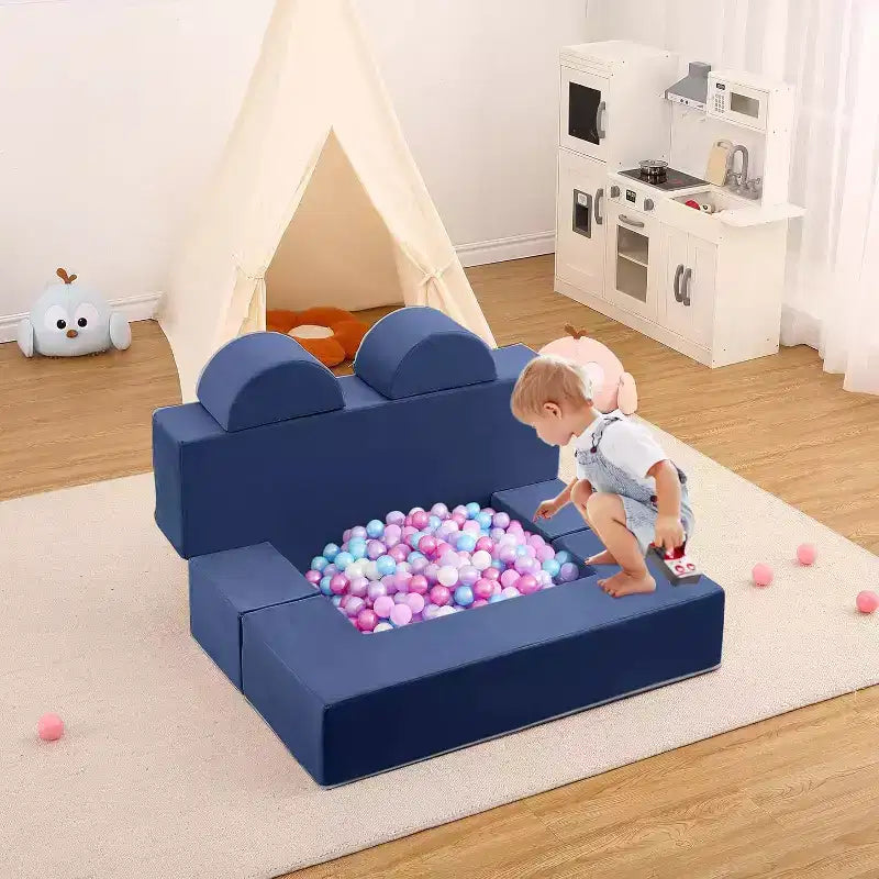 Divano Modulare per Bambini, Divano da Gioco in Schiuma per Bambini e Bambine con Cuscini Rimovibili, Divano Morbido Convertibile per Camera da Letto o Sala Giochi