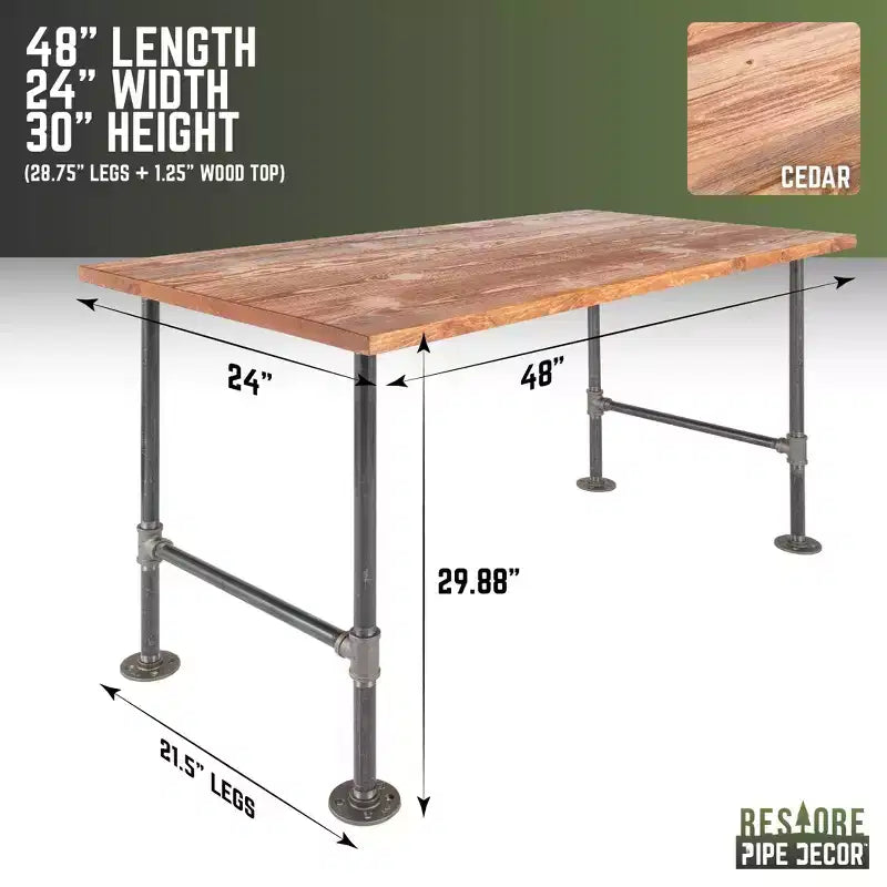 Scrivania da ufficio in legno massello di cedro RESTORE Sunset di Pipe Decor