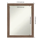 Specchio da Parete da Bagno Amanti Art Pia Marrone Medio Stretto Smussato Piccolo 27.25 x 21.25 pollici