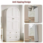 Dispensa da Cucina, Mobile Dispensa Alto 72 Pollici con Arco, Armadietto Multiuso in Legno Stile Rustico con Cassetti, Armadio Moderno Stile Fattoria