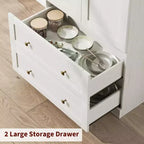 Dispensa da Cucina, Mobile Dispensa Alto 72 Pollici con Arco, Armadietto Multiuso in Legno Stile Rustico con Cassetti, Armadio Moderno Stile Fattoria