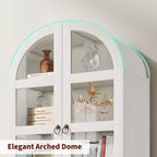 Dispensa da Cucina, Mobile Dispensa Alto 72 Pollici con Arco, Armadietto Multiuso in Legno Stile Rustico con Cassetti, Armadio Moderno Stile Fattoria