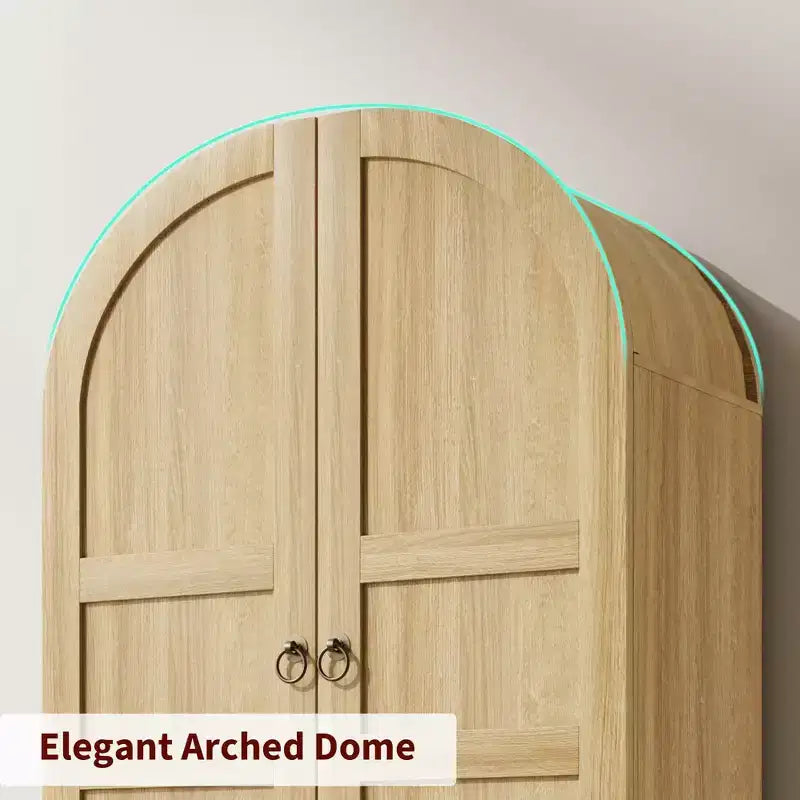 Dispensa da Cucina, Mobile Dispensa Alto 72 Pollici con Arco, Armadietto Multiuso in Legno Stile Rustico con Cassetti, Armadio Moderno Stile Fattoria