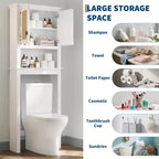 Mobiletto portaoggetti sopra il WC, organizer da bagno in stile rustico per WC, mobiletto portaoggetti in legno sopra il WC autoportante con ripiano regolabile