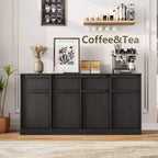 Credenza Buffet con 2/4 Cassetti, Mobile da Caffè Grande 31.5/62 con Contenitore, Tavolo Buffet Moderno per Cucina e Sala da Pranzo