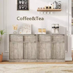 Credenza Buffet con 2/4 Cassetti, Mobile da Caffè Grande 31.5/62 con Contenitore, Tavolo Buffet Moderno per Cucina e Sala da Pranzo