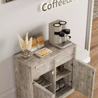 Credenza Buffet con 2/4 Cassetti, Mobile da Caffè Grande 31.5/62 con Contenitore, Tavolo Buffet Moderno per Cucina e Sala da Pranzo