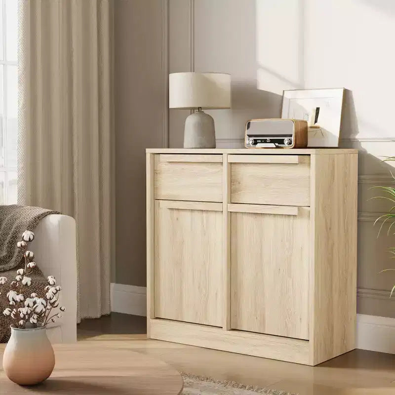 Credenza Buffet con 2/4 Cassetti, Mobile da Caffè Grande 31.5/62 con Contenitore, Tavolo Buffet Moderno per Cucina e Sala da Pranzo