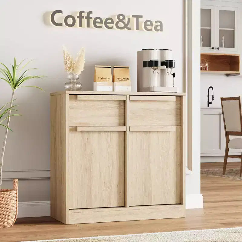 Credenza Buffet con 2/4 Cassetti, Mobile da Caffè Grande 31.5/62 con Contenitore, Tavolo Buffet Moderno per Cucina e Sala da Pranzo