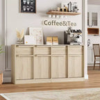 Credenza Buffet con 2/4 Cassetti, Mobile da Caffè Grande 31.5/62 con Contenitore, Tavolo Buffet Moderno per Cucina e Sala da Pranzo