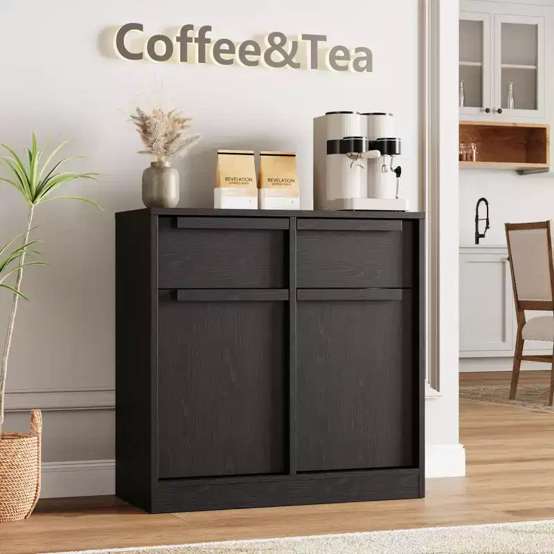 Credenza Buffet con 2/4 Cassetti, Mobile da Caffè Grande 31.5/62 con Contenitore, Tavolo Buffet Moderno per Cucina e Sala da Pranzo