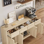 Credenza Buffet con 2/4 Cassetti, Mobile da Caffè Grande 31.5/62 con Contenitore, Tavolo Buffet Moderno per Cucina e Sala da Pranzo