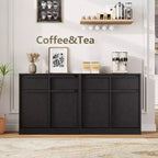 Credenza Buffet con 2/4 Cassetti, Mobile da Caffè Grande 31.5/62 con Contenitore, Tavolo Buffet Moderno per Cucina e Sala da Pranzo