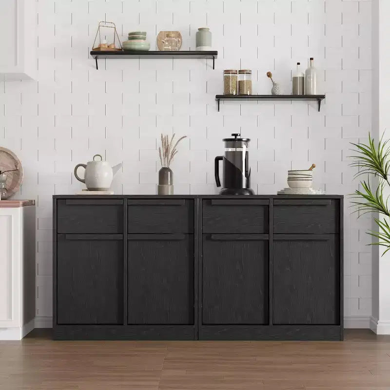 Credenza Buffet con 2/4 Cassetti, Mobile da Caffè Grande 31.5/62 con Contenitore, Tavolo Buffet Moderno per Cucina e Sala da Pranzo