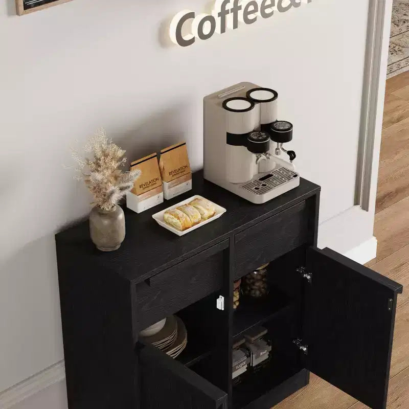 Credenza Buffet con 2/4 Cassetti, Mobile da Caffè Grande 31.5/62 con Contenitore, Tavolo Buffet Moderno per Cucina e Sala da Pranzo