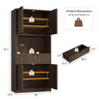 Dispensa alta da cucina, Mobile dispensa da 70 con piano di lavoro, Armadio da cucina con ante e cassetti, Credenza autoportante