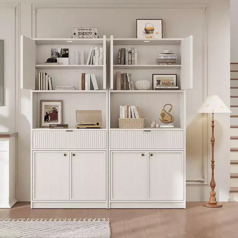 Dispensa alta da cucina, Mobile dispensa da 70 con piano di lavoro, Armadio da cucina con ante e cassetti, Credenza autoportante