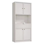 Dispensa alta da cucina, Mobile dispensa da 70 con piano di lavoro, Armadio da cucina con ante e cassetti, Credenza autoportante