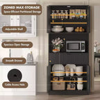 Dispensa alta da cucina, Mobile dispensa da 70 con piano di lavoro, Armadio da cucina con ante e cassetti, Credenza autoportante