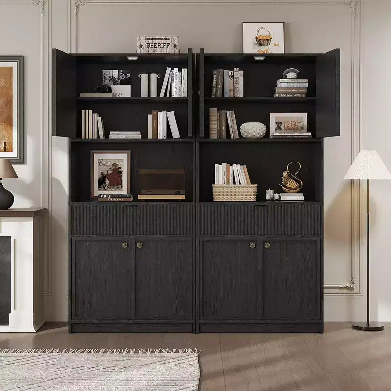 Dispensa alta da cucina, Mobile dispensa da 70 con piano di lavoro, Armadio da cucina con ante e cassetti, Credenza autoportante