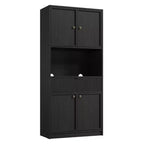 Dispensa alta da cucina, Mobile dispensa da 70 con piano di lavoro, Armadio da cucina con ante e cassetti, Credenza autoportante