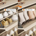 GustoWave Scarpiera con 3 Cassetti a Ribalta, Organizer per Scarpe Nascosto con Ripiani Regolabili, Scarpiera Indipendente in Legno