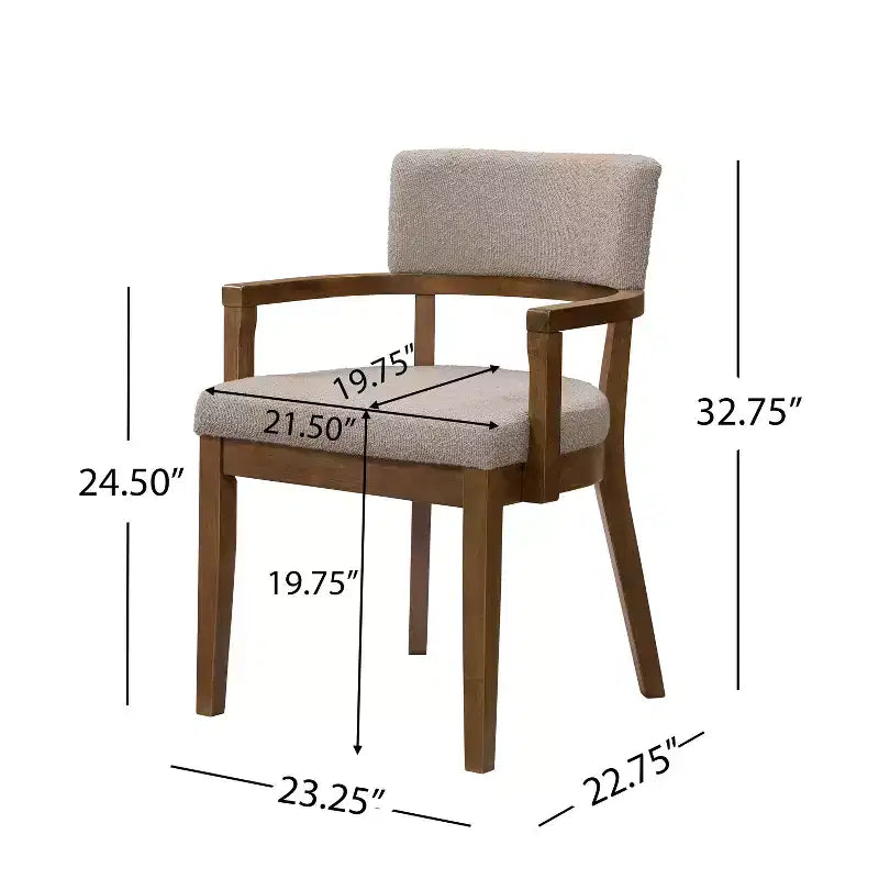 Christopher Knight Home Amelia, sedie da pranzo imbottite in boucle in stile moderno di metà secolo con braccioli a forma di U (set da 2)