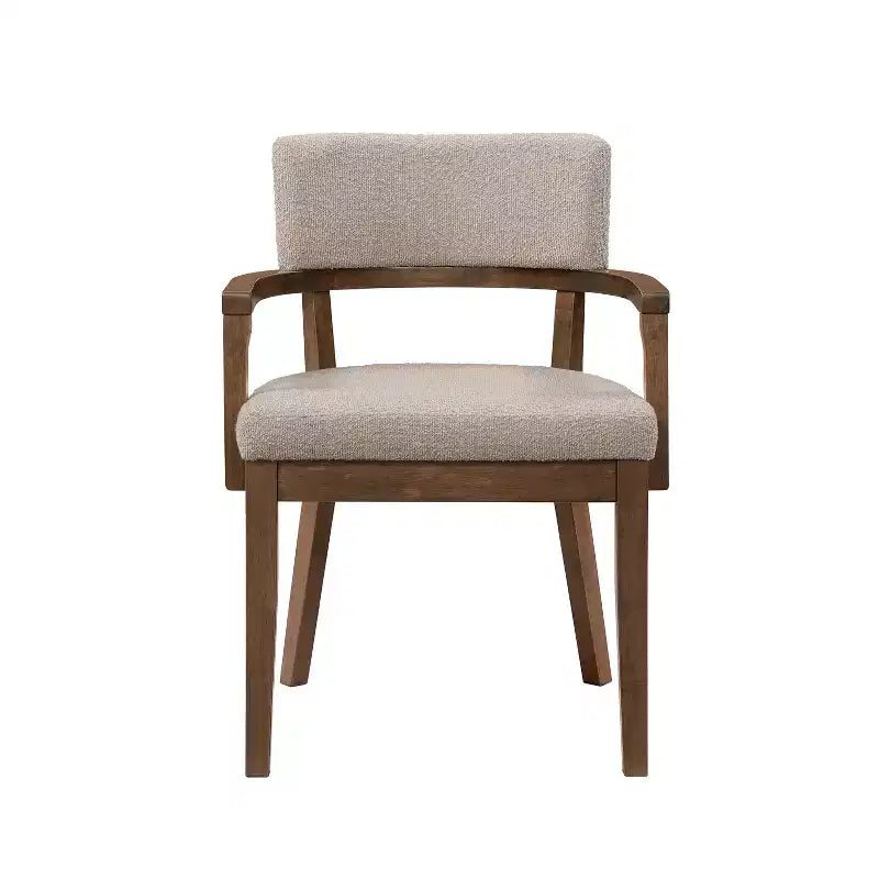 Christopher Knight Home Amelia, sedie da pranzo imbottite in boucle in stile moderno di metà secolo con braccioli a forma di U (set da 2)