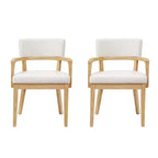Christopher Knight Home Amelia, sedie da pranzo imbottite in boucle in stile moderno di metà secolo con braccioli a forma di U (set da 2)