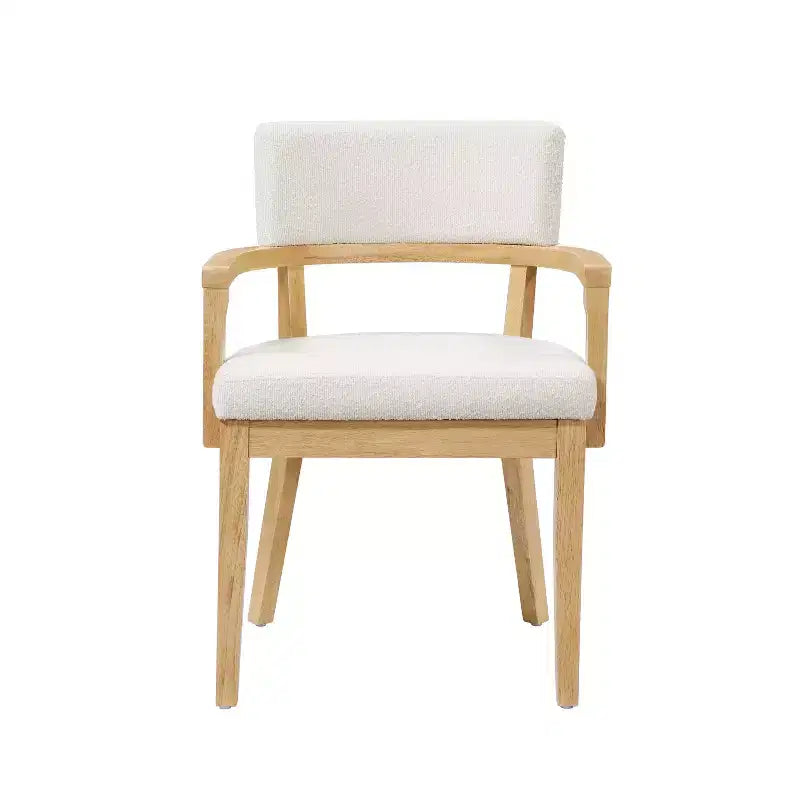 Christopher Knight Home Amelia, sedie da pranzo imbottite in boucle in stile moderno di metà secolo con braccioli a forma di U (set da 2)