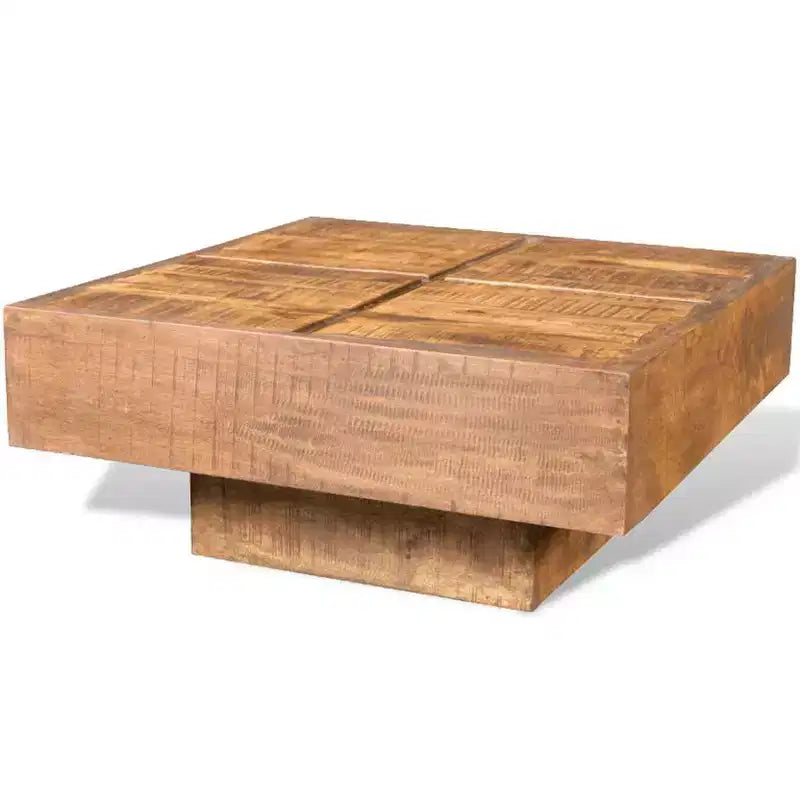 Tavolino da caffè marrone in legno massello di mango piccolo resistente