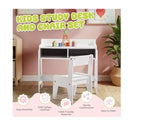 Set Scrivania e Sedia per Bambini in MDF Karl Home con 2 Scomparti per Riporre