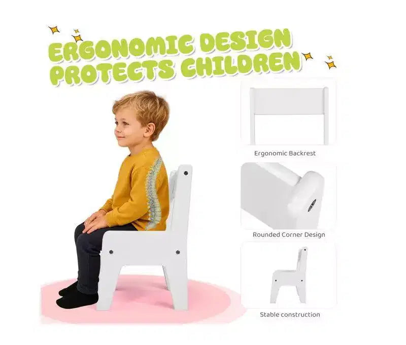 Set Scrivania e Sedia per Bambini in MDF Karl Home con 2 Scomparti per Riporre