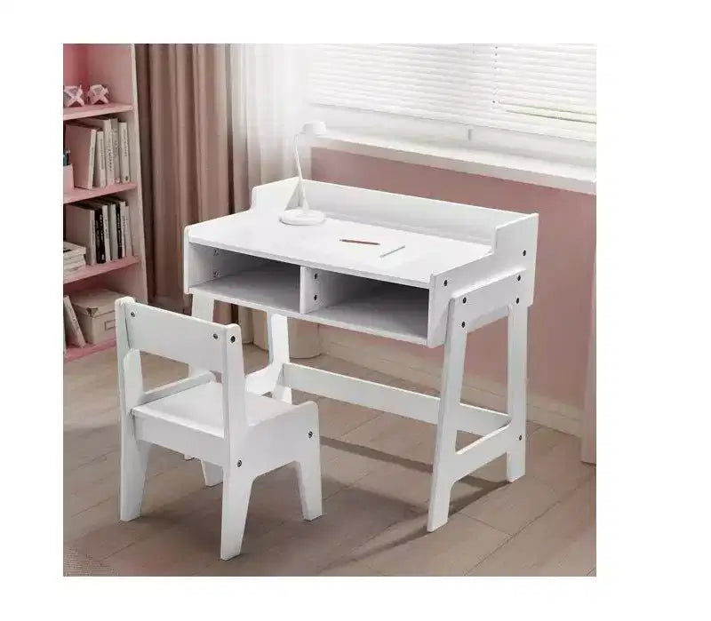 Set Scrivania e Sedia per Bambini in MDF Karl Home con 2 Scomparti per Riporre