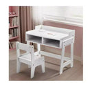 Set Scrivania e Sedia per Bambini in MDF Karl Home con 2 Scomparti per Riporre