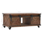 Tavolino da caffè Marrone Abete massiccio, MDF, acciaio 90,9 x 51,1 x 38,1 cm