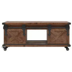 Tavolino da caffè Marrone Abete massiccio, MDF, acciaio 90,9 x 51,1 x 38,1 cm
