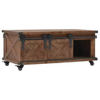 Tavolino da caffè Marrone Abete massiccio, MDF, acciaio 90,9 x 51,1 x 38,1 cm