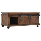 Tavolino da caffè Marrone Abete massiccio, MDF, acciaio 90,9 x 51,1 x 38,1 cm