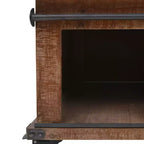 Tavolino da caffè Marrone Abete massiccio, MDF, acciaio 90,9 x 51,1 x 38,1 cm