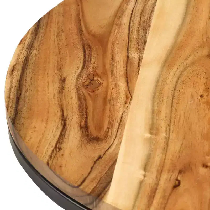 Tavolini da caffè impilabili in legno di acacia con finitura a olio, set da 2