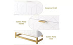 Organizzatore in legno bianco a 3 cassetti con maniglie in metallo dorato – Elegante cassettiera