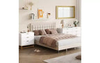 Organizzatore in legno bianco a 3 cassetti con maniglie in metallo dorato – Elegante cassettiera