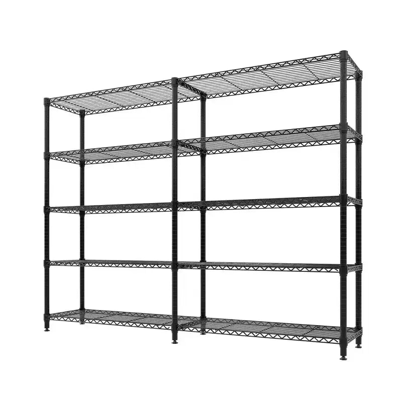 Scaffalature a 5 livelli Unità di scaffalatura in metallo, scaffali in filo regolabili, scaffali da garage resistenti autoportanti
