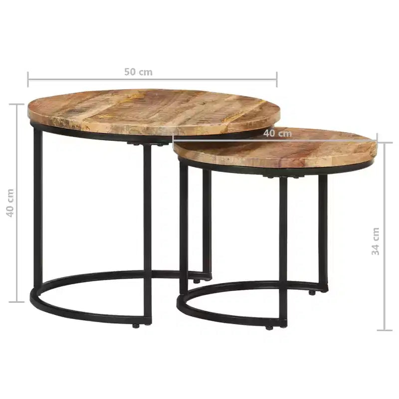 Set di Tavolini Nido in Legno Naturale (2 Pezzi)