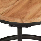 Set di tavolini a incastro 3 pezzi legno naturale e nero