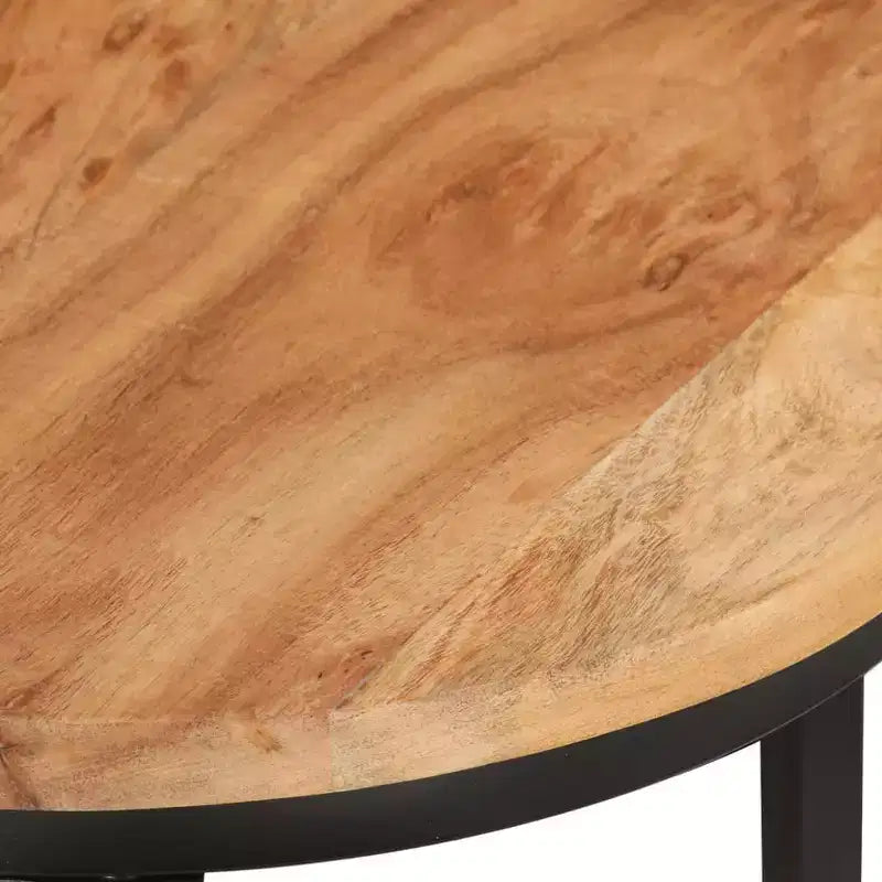 Set di tavolini a incastro 3 pezzi legno naturale e nero